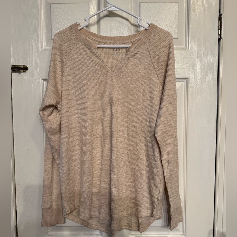 American Eagle Outfitters Cream Textured Sweater